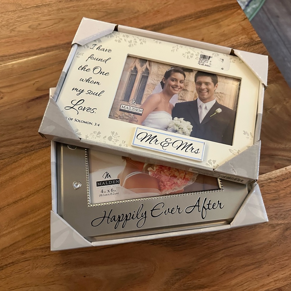 Malden Cream and Silver Wedding Photo Frames